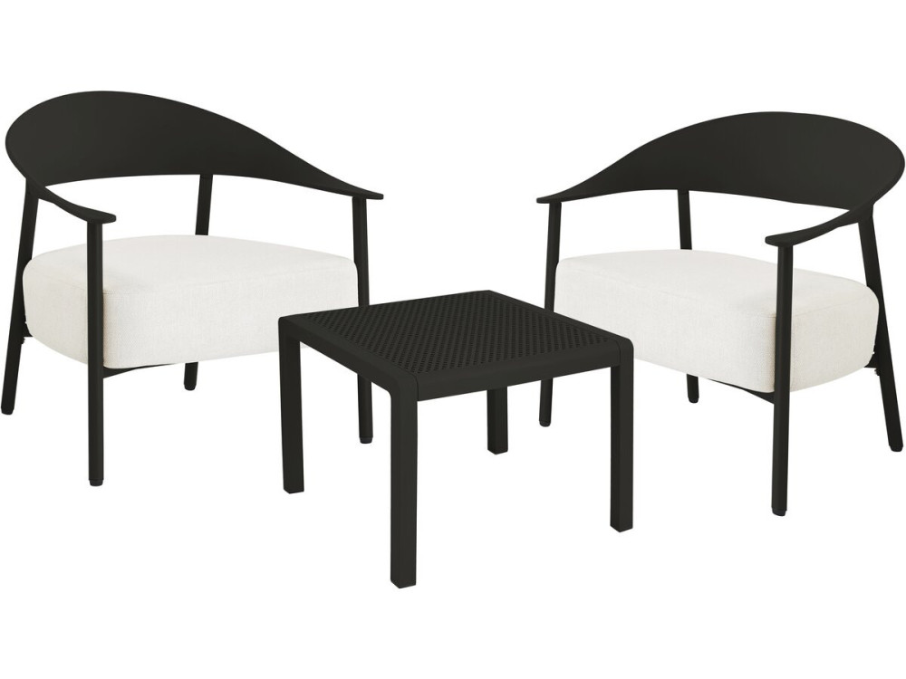 Gartenmöbel aus Metall und Kunststoff "Céora" - 2 Sitzplätze - Schwarz