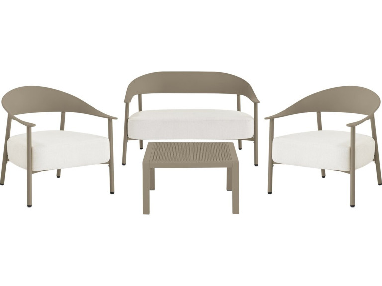Gartenmöbel aus Metall und Kunststoff "Céora" - 4 Sitzplätze - Taupe