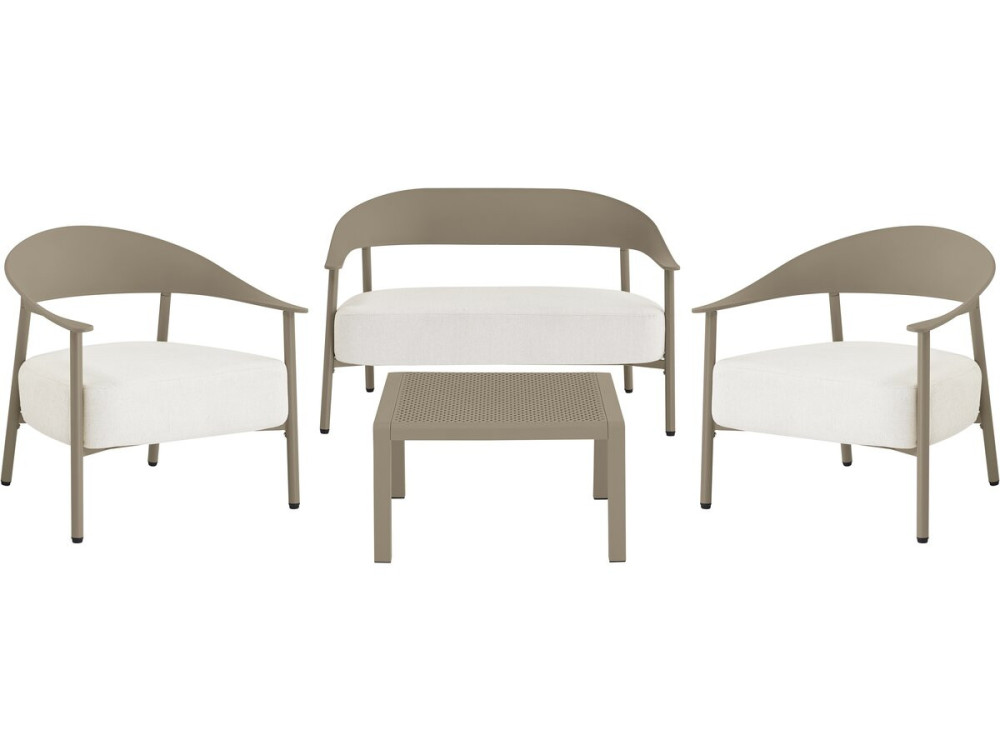 Gartenmöbel aus Metall und Kunststoff "Céora" - 4 Sitzplätze - Taupe