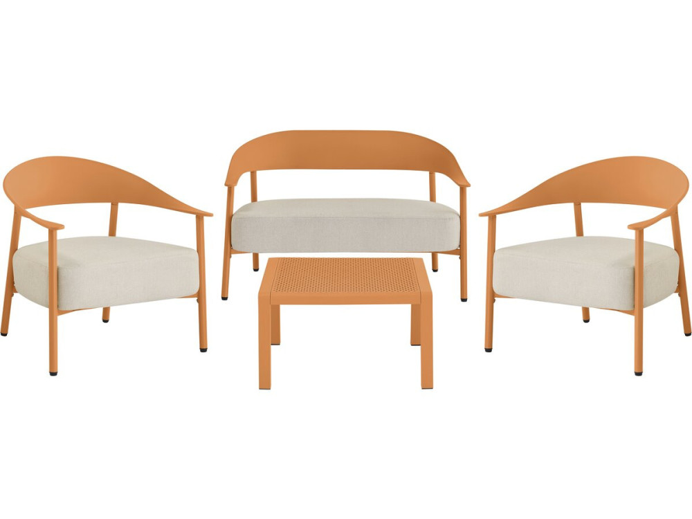 Gartenmöbel aus Metall und Kunststoff "Céora" - 4 Sitzplätze - Orange
