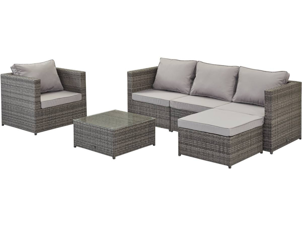 Gartenmöbel-Sets aus Polyrattan  "Monaco" - Florida - Grau