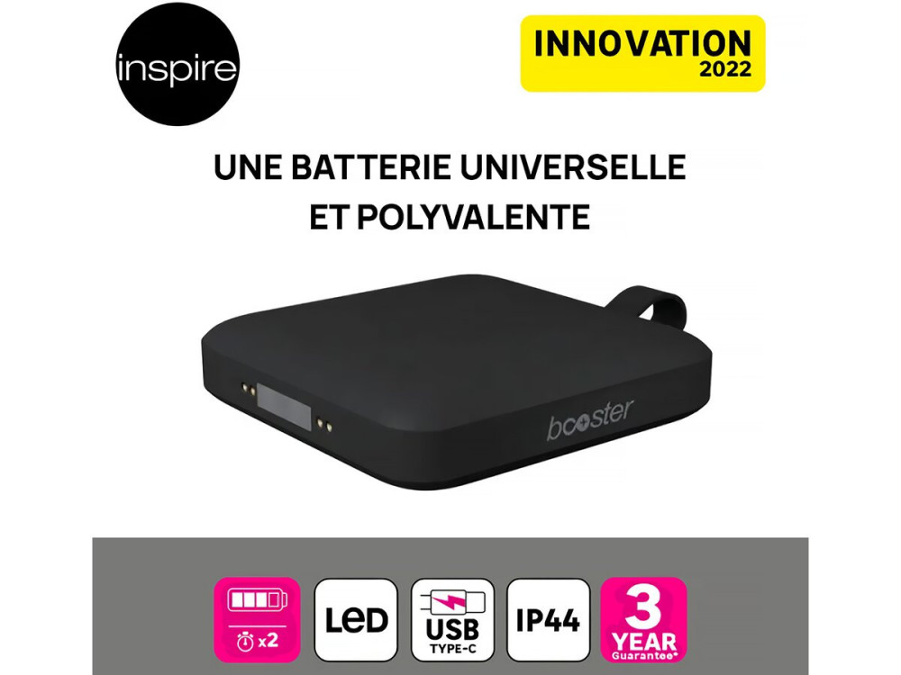 Solar-Wandleuchte aufladbar Booster "Loma" 150 bis 900 Lumen - Schwarz