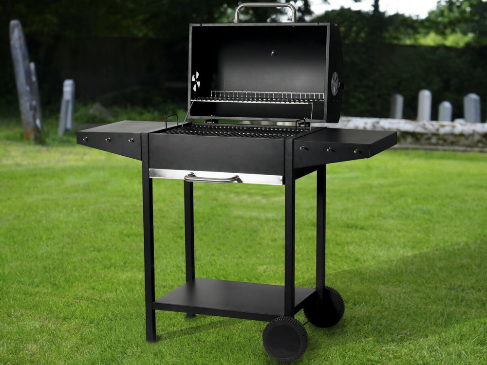 Holzkohlegrill "Bizon" - 119 x 50 x 101 cm - Schwarz