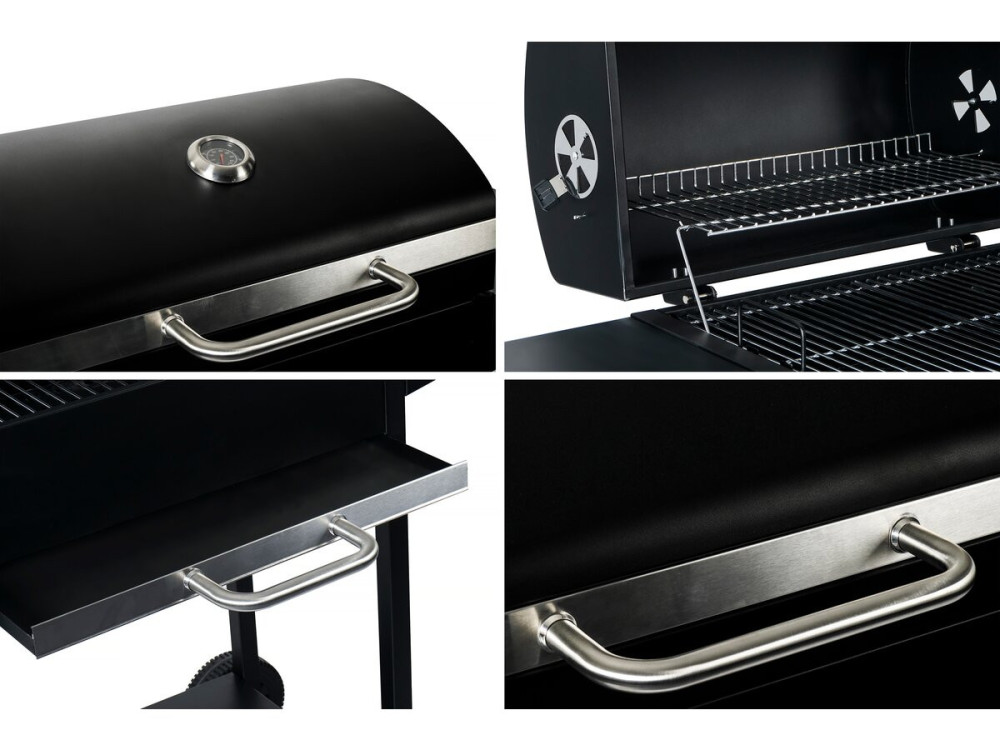 Holzkohlegrill "Bizon" - 119 x 50 x 101 cm - Schwarz