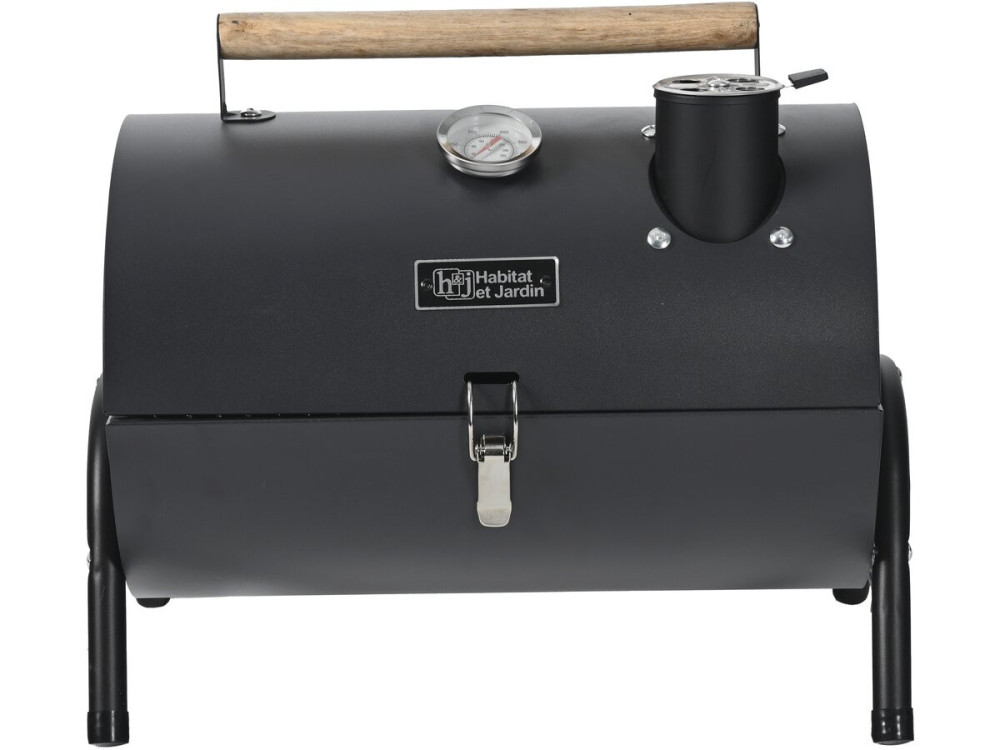 Tragbarer Holzkohlengrill "Captain" - 42 x 27 x 43 cm - Schwarz