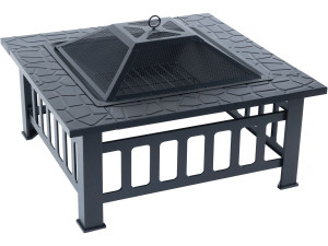 Brasero Grill 3 in 1 mit Schutzdeckel "Flaméo" - Schwarz