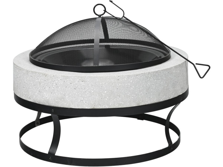 Brasero aus Stein "Torro" - 70 x 70 x 49 cm - Weiß
