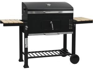Kohlegrill mit Seitenablagen und verstellbaren Grillrosten "Marquis" - Schwarz