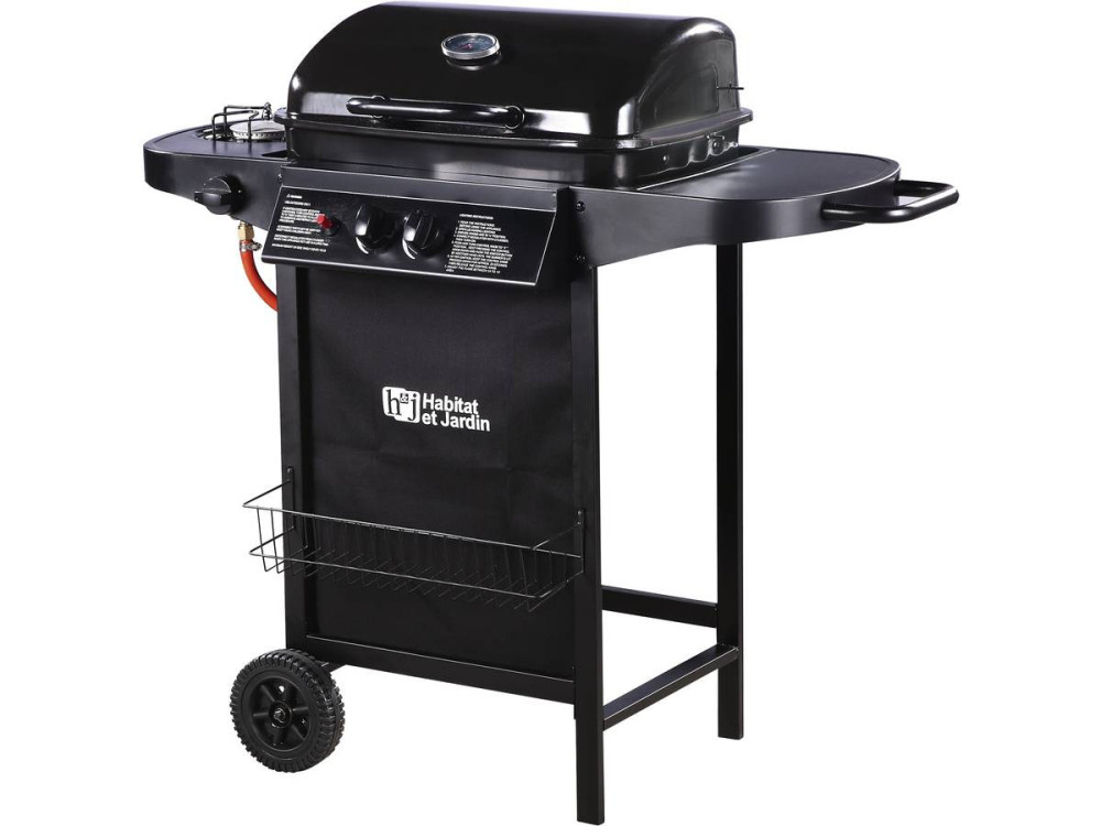 Gasgrill "Party 3" - 3 Brenner davon 1 Seitenbrenner - 9,38 kW - Schwarz
