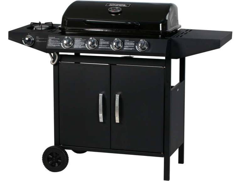Gasgrill "Festa 5" - 5 Brenner davon 1 Seitenbrenner - 12,9 kW- Schwarz