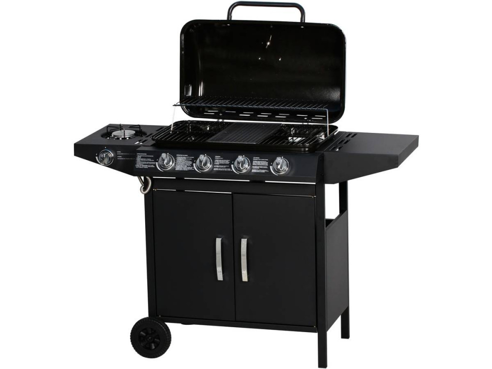 Gasgrill "Festa 5" - 5 Brenner davon 1 Seitenbrenner - 12,9 kW- Schwarz