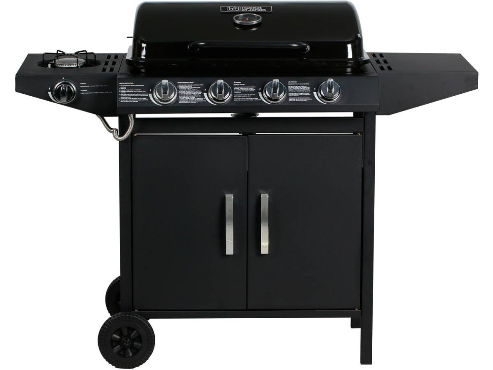 Gasgrill "Festa 5" - 5 Brenner davon 1 Seitenbrenner - 12,9 kW- Schwarz