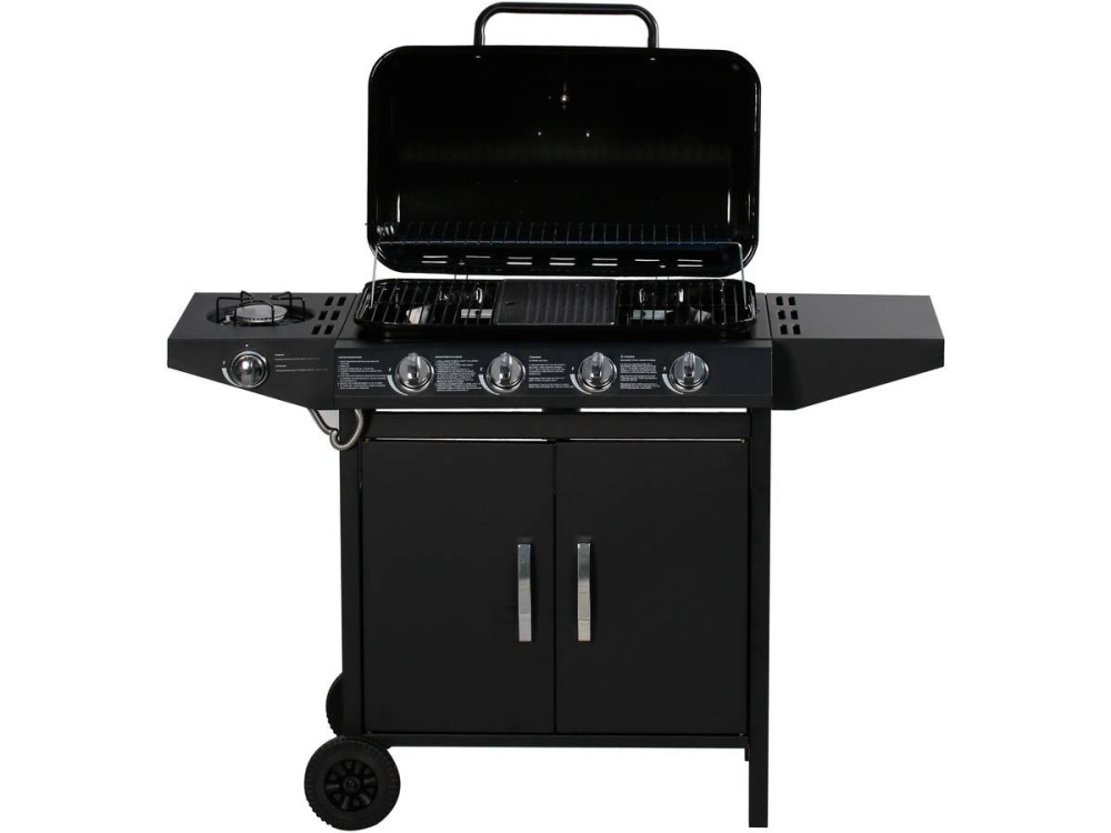 Gasgrill "Festa 5" - 5 Brenner davon 1 Seitenbrenner - 12,9 kW- Schwarz