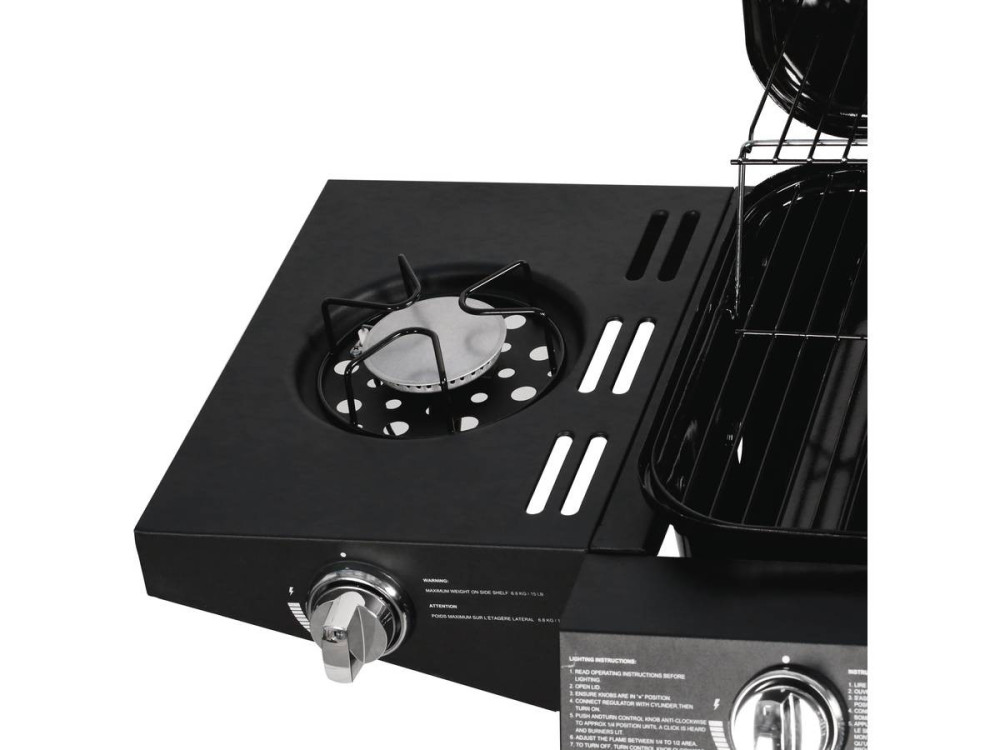 Gasgrill "Festa 5" - 5 Brenner davon 1 Seitenbrenner - 12,9 kW- Schwarz