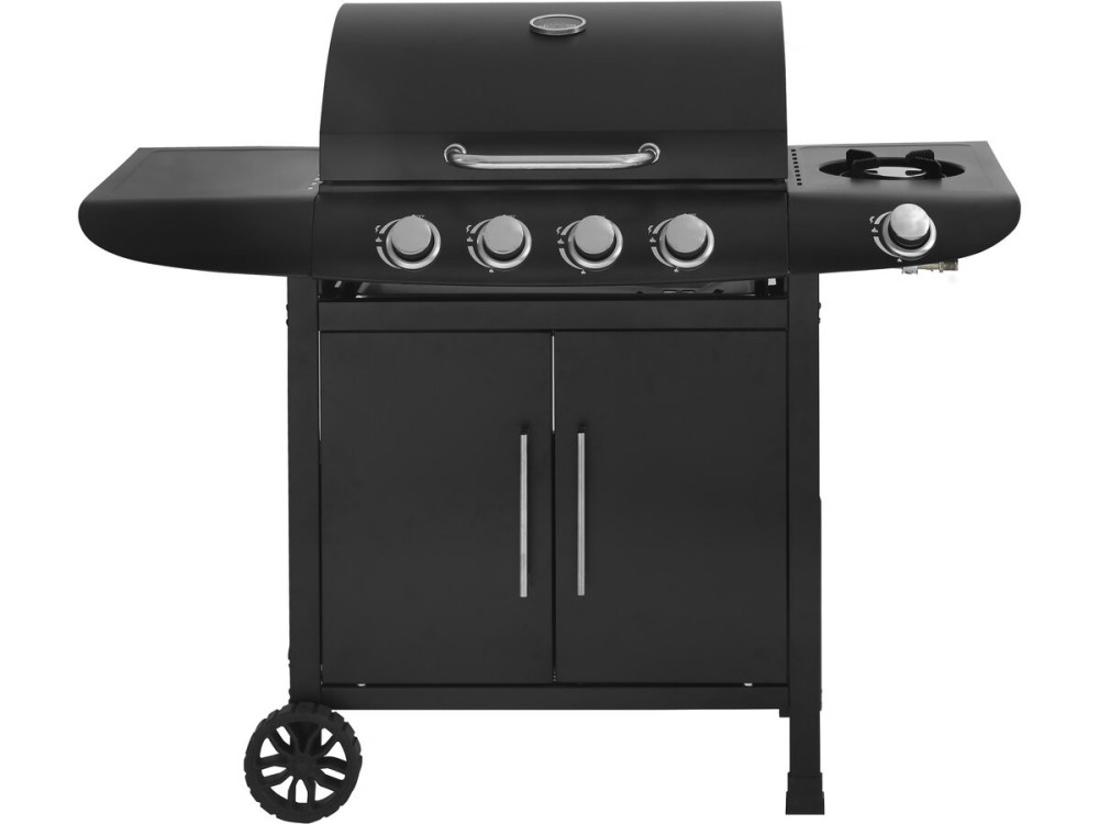 Gasgrill "Feria 5" - 5 Brenner davon 1 Seitenbrenner - 14,5 kW - Schwarz