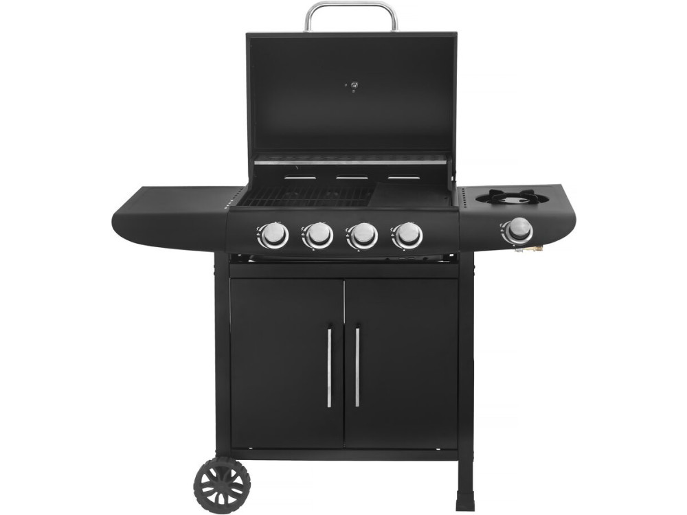 Gasgrill "Feria 5" - 5 Brenner davon 1 Seitenbrenner - 14,5 kW - Schwarz