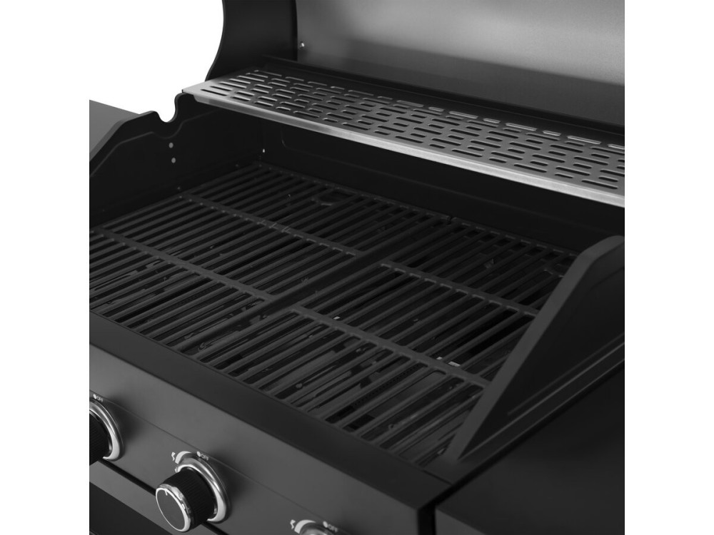 Gasgrill für Outdoorküche - 12 kW - 4 Brenner - Schwarz