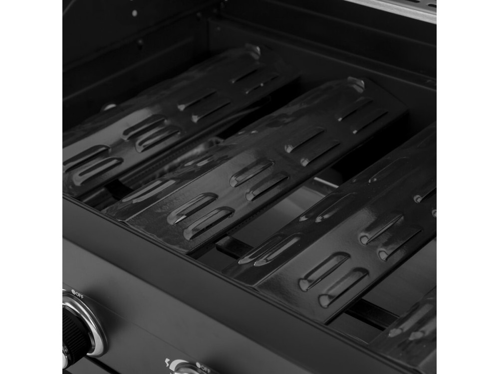 Gasgrill für Outdoorküche - 12 kW - 4 Brenner - Schwarz