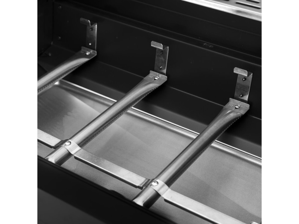 Gasgrill für Outdoorküche - 12 kW - 4 Brenner - Schwarz