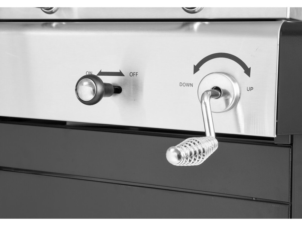 Gaz- und Holzkohle-Grill 2-in-1 "Western" - Schwarz