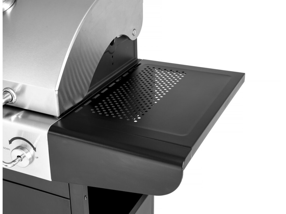 Gaz- und Holzkohle-Grill 2-in-1 "Western" - Schwarz