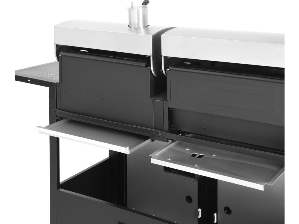 Gaz- und Holzkohle-Grill 2-in-1 "Western" - Schwarz