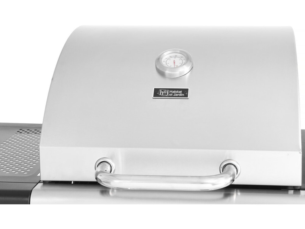 Gaz- und Holzkohle-Grill 2-in-1 "Western" - Schwarz