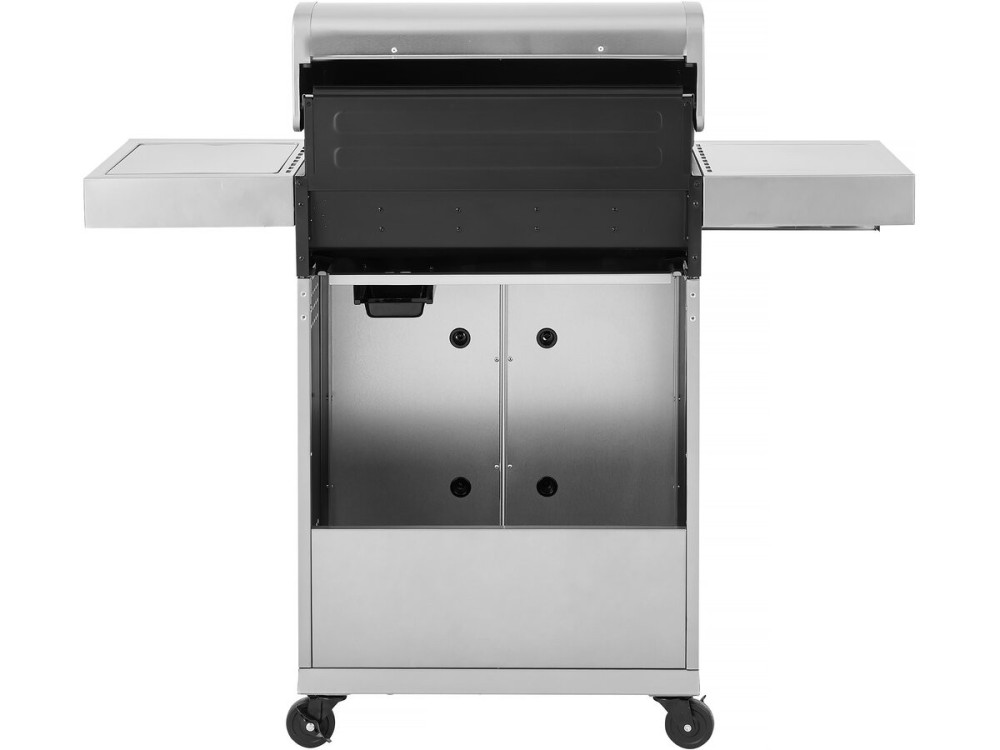 Gasgrill aus Edelstahl mit 5 Brennern, davon 1 Seitenbrenner "Brazzo" - 118 x 57 x 104 cm - Hellgrau