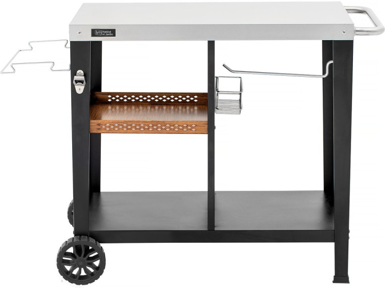 Grill-Beistellwagen "Gelia" 117 x 59 cm - Edelstahl - Schwarz