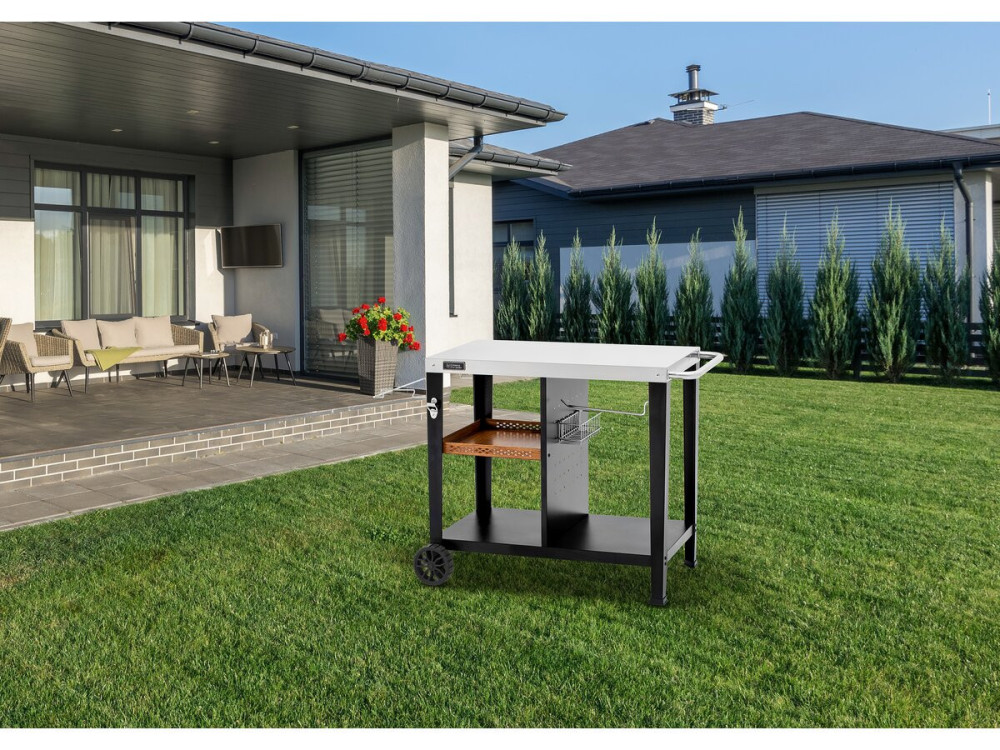 Grill-Beistellwagen "Gelia" 117 x 59 cm - Edelstahl - Schwarz