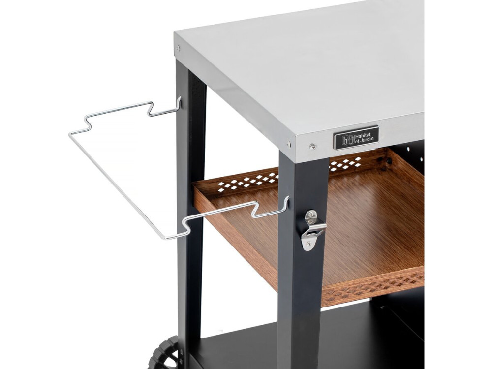 Grill-Beistellwagen "Gelia" 117 x 59 cm - Edelstahl - Schwarz