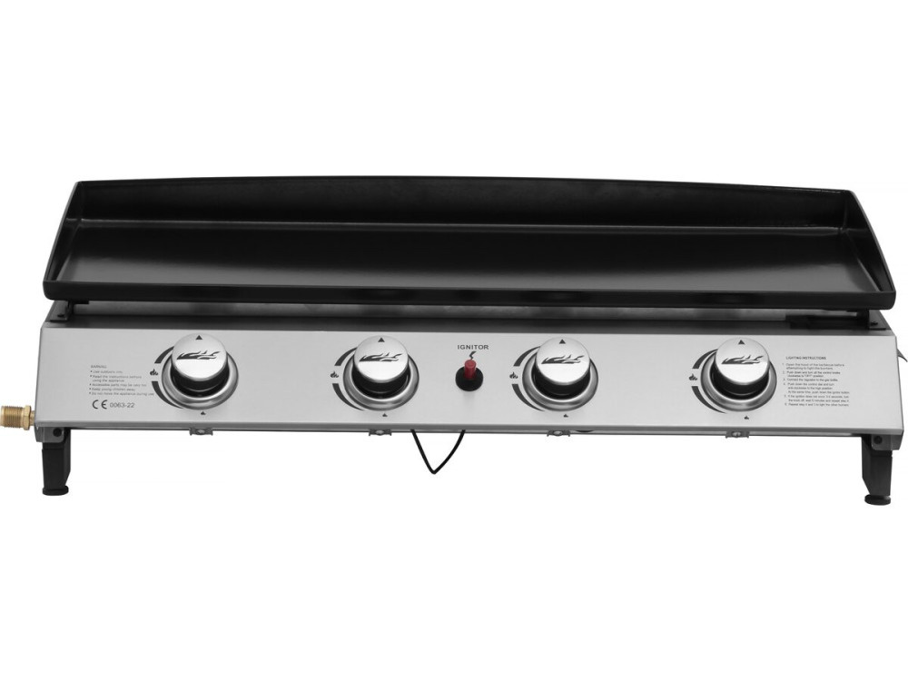 Plancha mit 4 Gasbrennern "Jolly" - 10 kW - Grau
