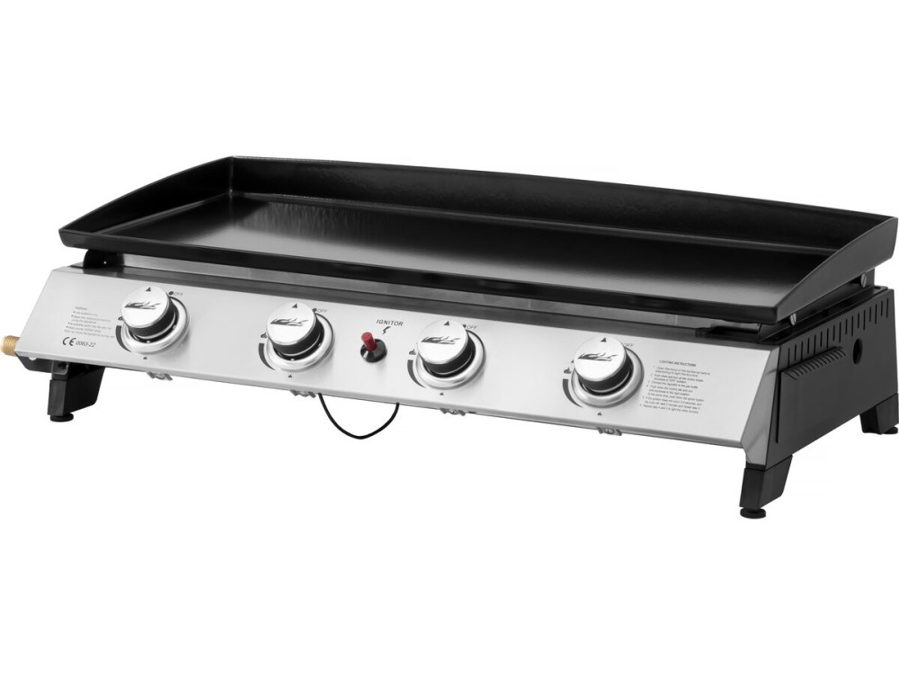 Plancha mit 4 Gasbrennern "Jolly" - 10 kW - Grau