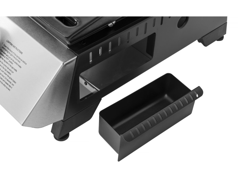 Plancha mit 4 Gasbrennern "Jolly" - 10 kW - Grau
