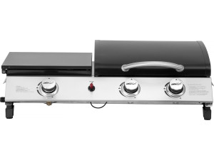 Gas-Plancha mit Deckel "Rasio" - 7,5 kW - 3 Brenner - Schwarz