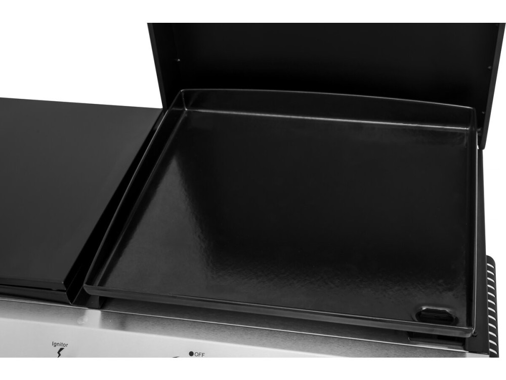 Gas-Plancha mit Deckel "Rasio" - 7,5 kW - 3 Brenner - Schwarz
