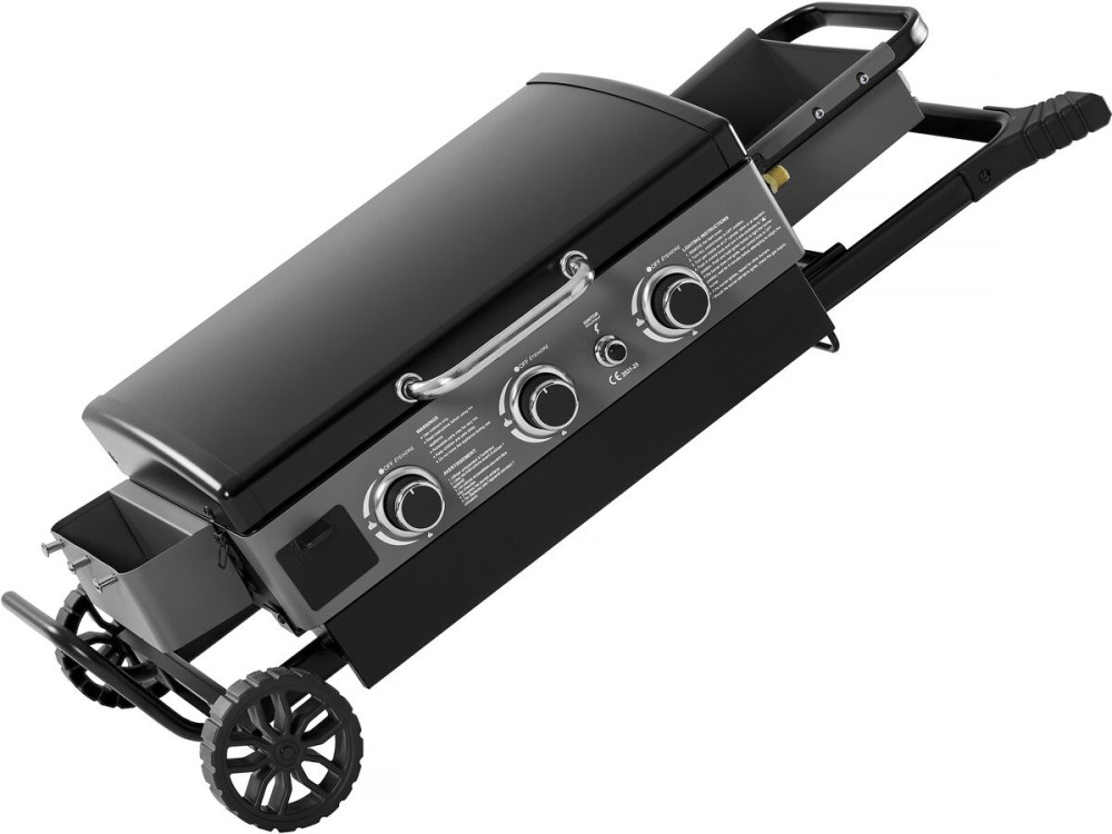 Gasplancha mit faltbarem und tragbarem Wagen "Firo" - 7,5 kw - Schwarz