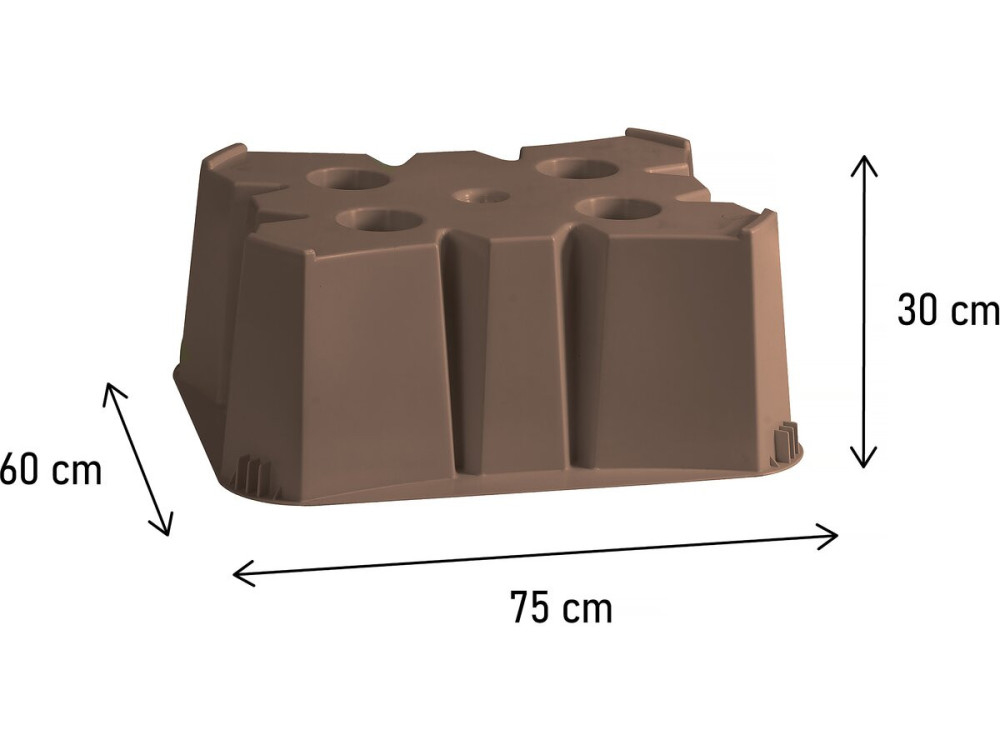 Sockel für Regenwassersammler 500 l - 75 x 60 x 30 cm - Taupe
