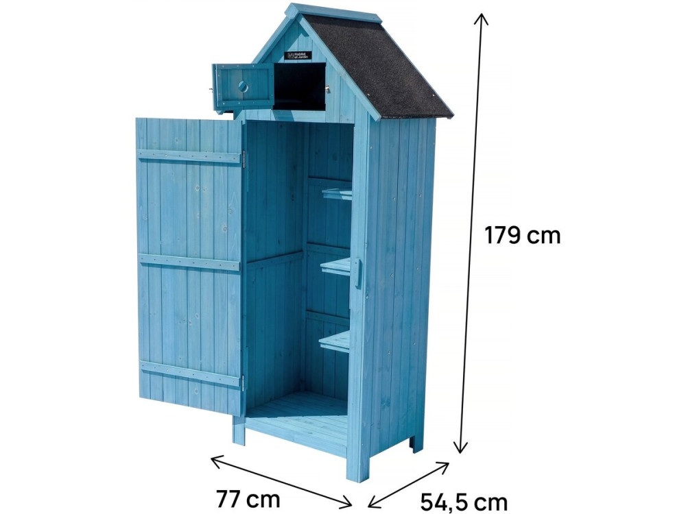 Gartenschrank "Cabanon"  - 77 x 54,5 x 179 cm - Himmelblau