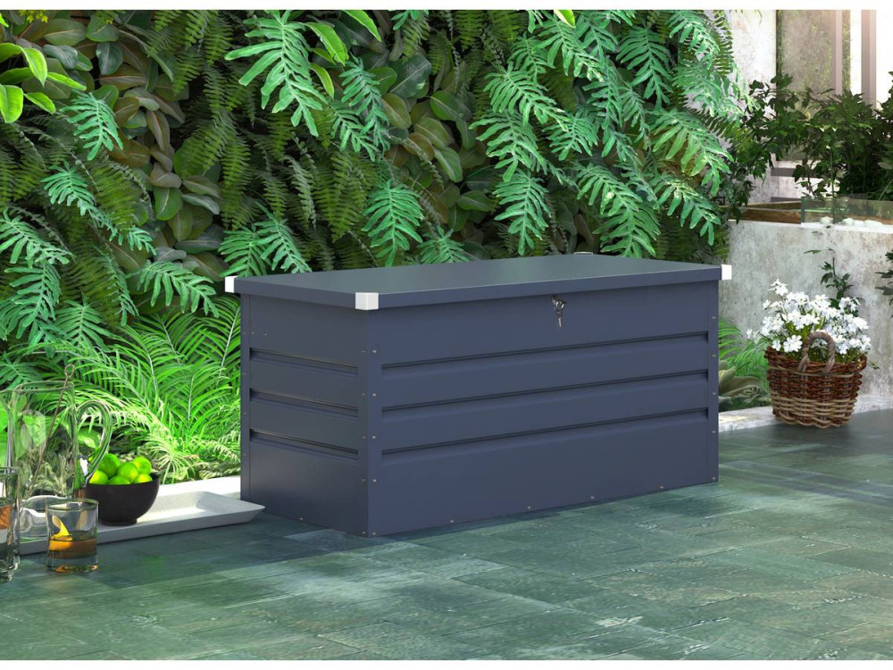 Gartenbox aus Metall "Store" - 680 l - 165 x 69 x 60 cm - Grau