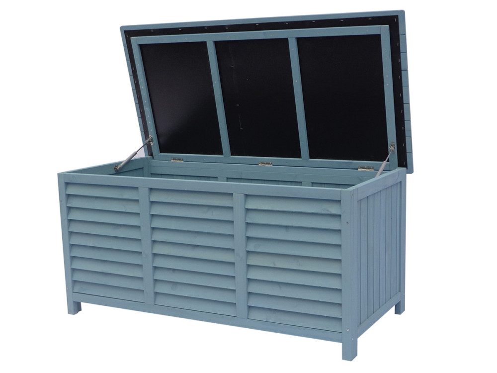Gartenbox aus Holz "Macao" - 130 x 64 x 60 cm - Himmelblau