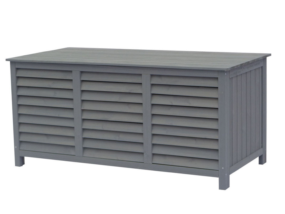 Gartenbox aus Holz "Macao" - 130 x 64 x 60 cm - Anthrazit