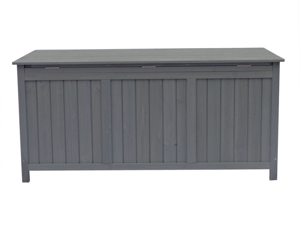 Gartenbox aus Holz "Macao" - 130 x 64 x 60 cm - Anthrazit