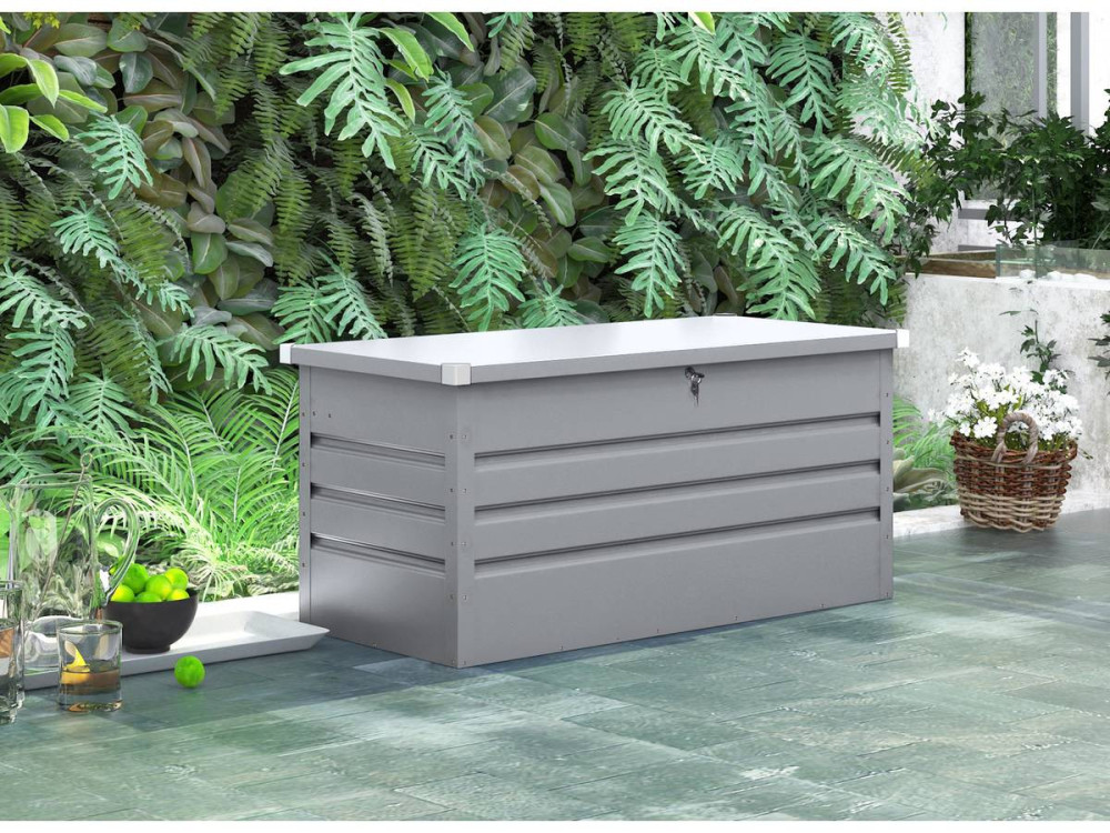 Gartenbox aus Metall "Store" - 480 l - Silberfarben