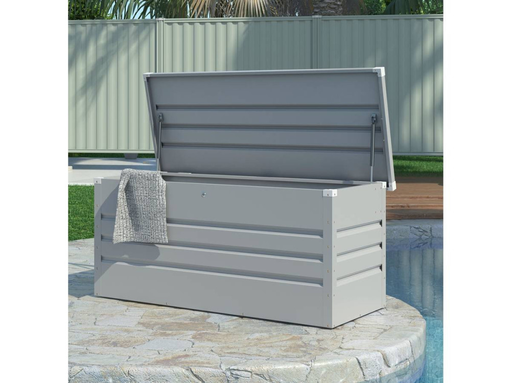 Gartenbox aus Metall "Store" 680 l - silberfarben