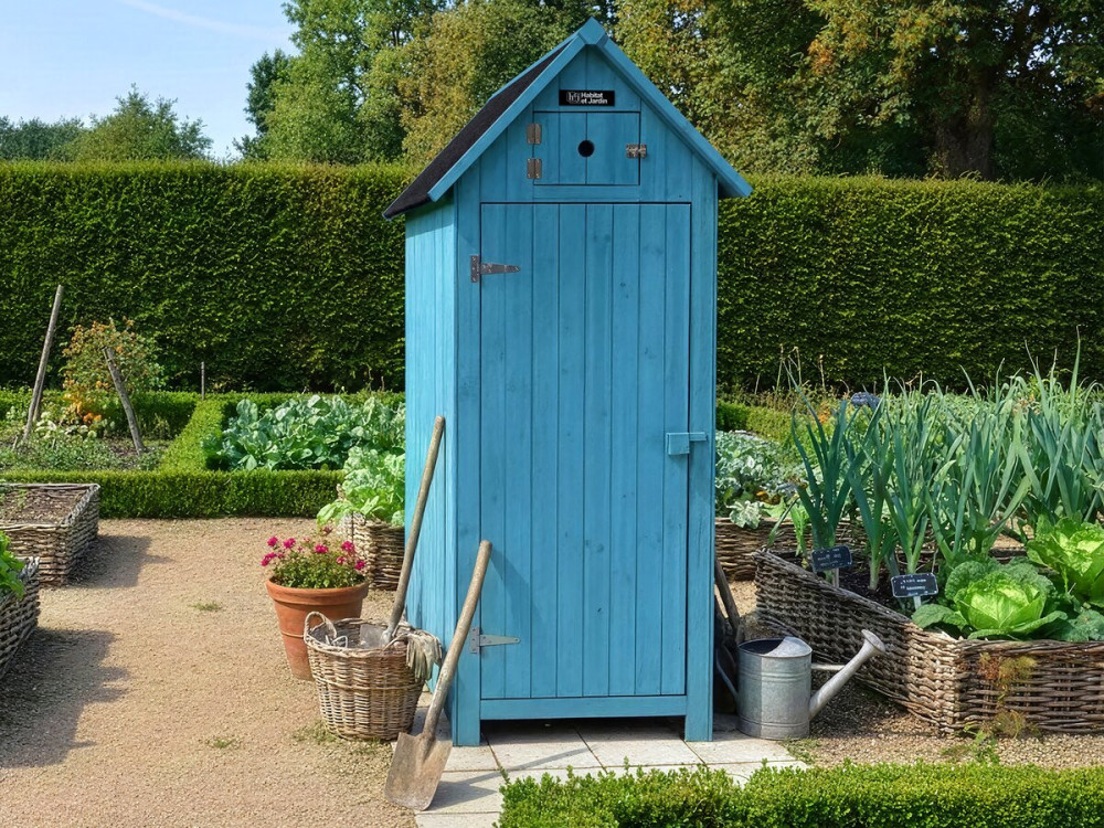 Gartenschrank "Cabanon"  - 77 x 54,5 x 179 cm - Himmelblau