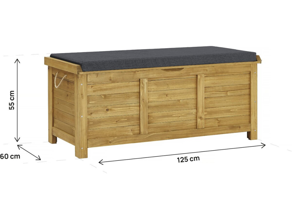 Gartenbox aus Holz "Gana" - 125 x 60 x 54 cm - Braun