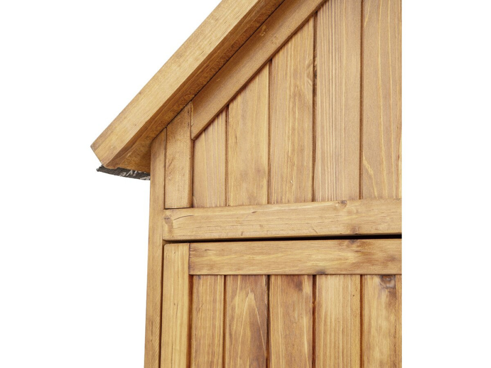 Gartenschrank aus Holz mit Kaminholzablage "Noé" - 136 x 57 x 170 cm - Braun