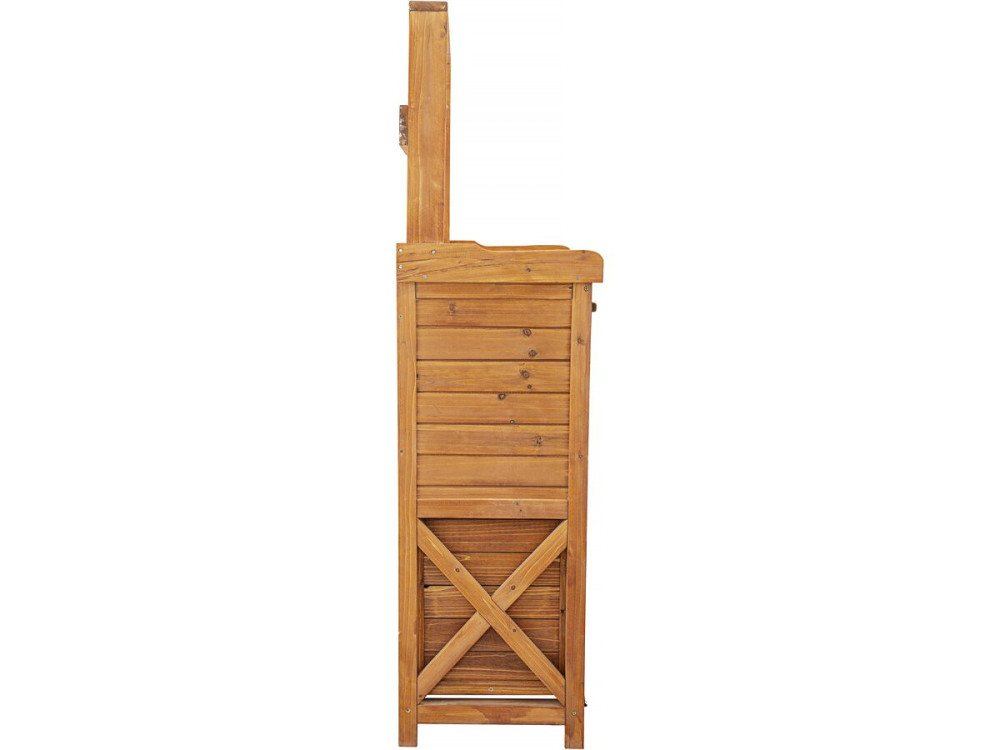 Gartenschrank aus Holz mit integriertem Mülleimer "Lou" - Braun