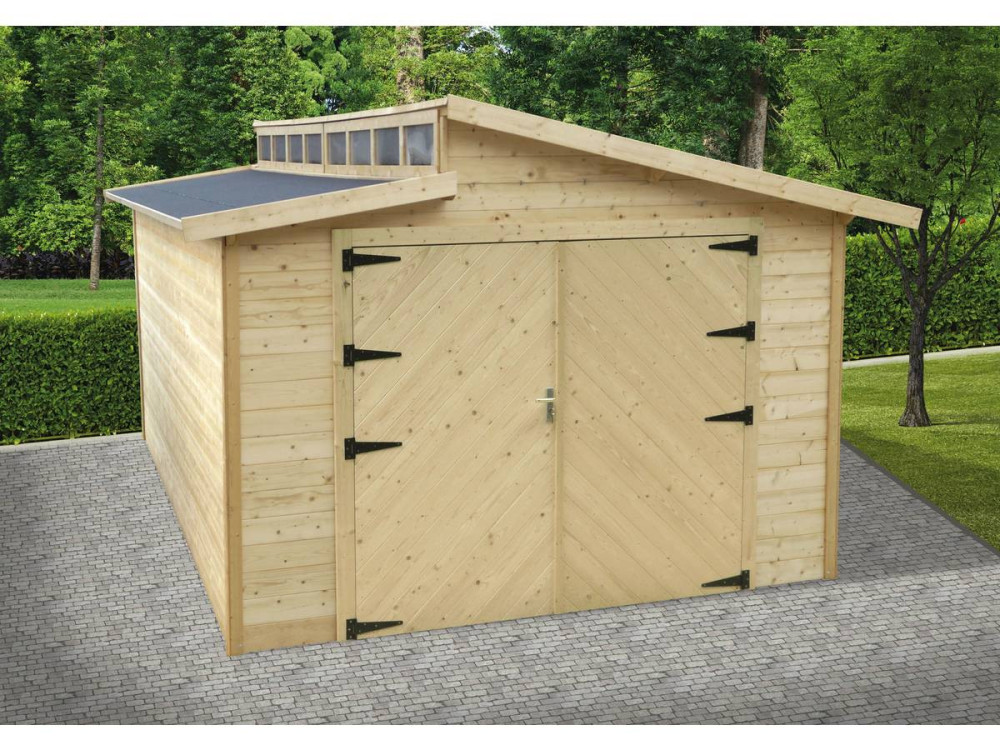 Holzgarage "Torino" - 20.88 m2 - 3.64 x 5.74 x 2.92 m - 28 mm